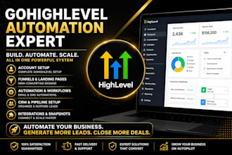 setup gohighlevel automation, funnels, workflows and CRM
