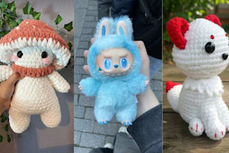 create custom labubu style plush toys cute amigurumi oc characters plushie toys