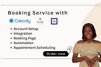 setup calendly, acuity scheduling, picktime for appointment booking