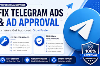 fix all telegram ads setup, telegram ads approval and  boost telegram channel
