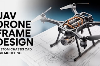 design custom uav drone frame, chassis, and mechanical cad model