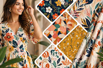 design unique seamless pattern, textile design and fabric print