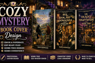 design a cozy mystery book cover for KDP ebook and paperback