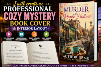 design a cozy mystery ebook cover and KDP paperback cover design