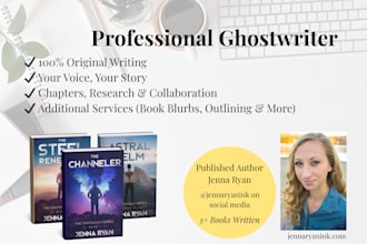 ghostwrite your book, project or chapters in your voice