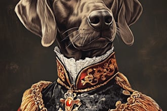 hand draw realistic pet portrait