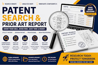 do patent search and  draft prior art report for your invention idea