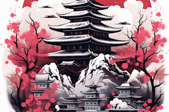 japanese t shirt illustration and t shirt design