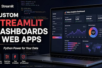 build custom interactive streamlit data dashboards and web apps