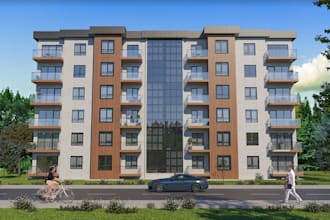 improve 3d building facade, cgi house exterior styling, cgi property upgrading