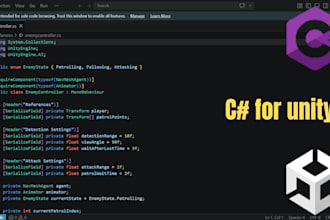 create c sharp language script for unity projects