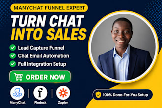 manychat chatbot flodesk email zapier automation sales funnel