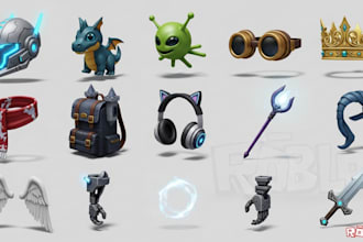create custom roblox ugc accessories, hair and 3d models