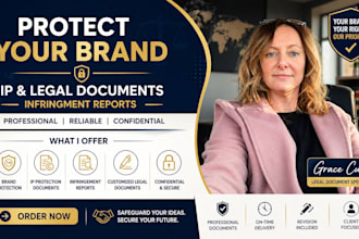 prepare brand protection and IP legal documents and infringement reports