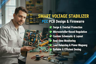 design smart voltage stabilizer pcb with surge overload protection system