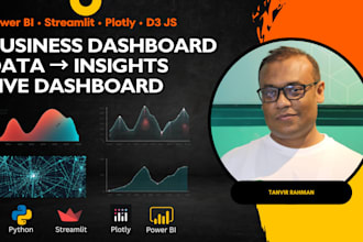 build interactive dashboard using streamlit or power bi