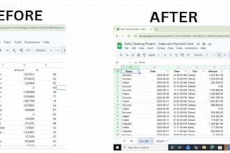 clean, format and standardized data in excel  google sheets