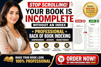 comprehensive back of your book indexing on ms word