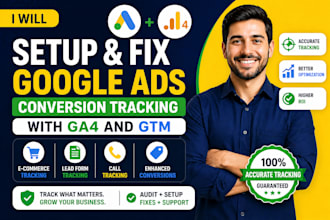 setup and fix google ads conversion tracking with ga4 and GTM