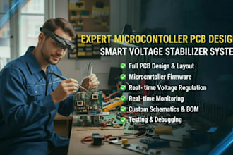 design and program microcontroller pcb for smart voltage stabilizer system