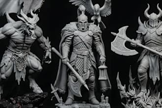 sculpt 3d grimdark trench 3d miniature stl for tabletop wargame 3d printing