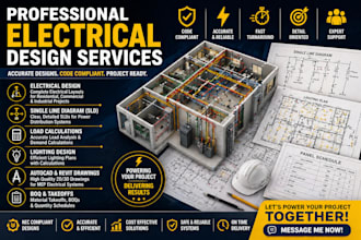 design electrical drawings, sld, load calculation and nec compliant plans