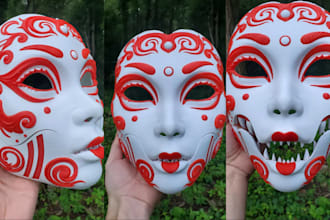 3d print and paint 3d cosplay helmet, mask, armor, halloween props with shipping