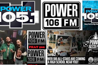 do professional viral promotion on power 106 , z100 ,power105 radio station