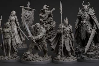sculpt custom 3d dnd character 3d miniature stl for tabletop 3d printing