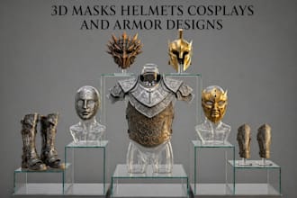 3d mask cosplay 3d armor model 3d helmet 2d drawing for 3d print