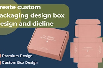 create custom packaging design box design and dieline for printing