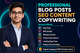 be your SEO content writer, article and blog writer