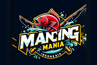 high quality fishing mascot logo with express delivery