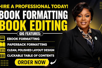 do book and ebook formatting, paperback formating, book and ebook design