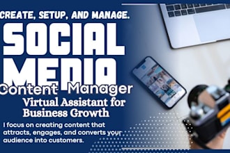 create, setup social media account content creator manager, posts content writer