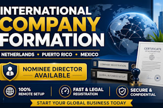 company formation in netherlands, puerto rico, mexico, with nominee director