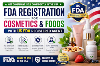 do cosmetics and foods fda registration with US fda registered agent