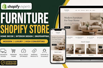 design luxury furniture store home decor website dropshipping website