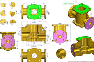 mechanical drawing 3d cad model 2d cad drawing on solidworks inventor fusion360