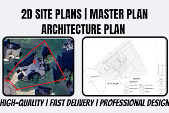 design a detailed 2d site plan and architectural site plan rendering