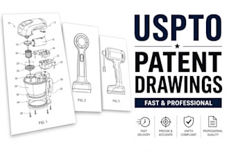 design professional patent drawings fast for uspto filing