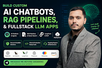 build ai chatbot, rag chatbot and full stack llm app