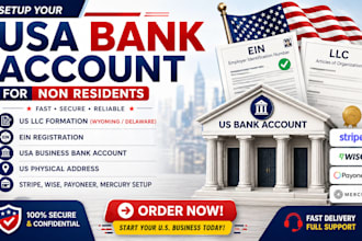 create USA bank account for non residents with llc, ein, proof of address