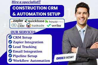 automate taskade wrike zoho crm quickbase companycam houzz pro zap integration