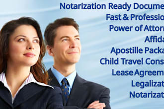 prepare professional notarization and legal documents