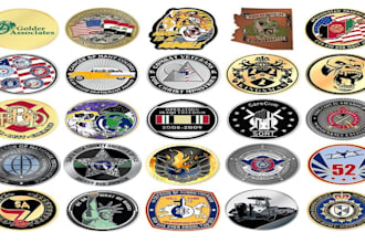 design cryptocurrency token challenge coin 3d medal, crest, military coin, navy