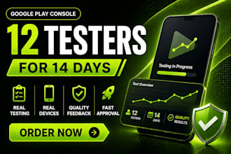 test app for google play close testing with real 12 testers