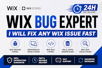 fix wix website, bugs, errors or layout, wix code and broken wix studio issues