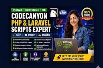 install, customize, and fix codecanyon PHP or laravel scripts