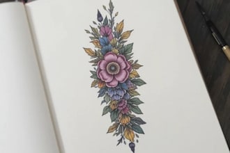 create sleeve tattoo design in geometric style